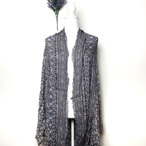 American Eagle Outfitters Sweaters - Blue American Eagle Outfitters Floral Poncho